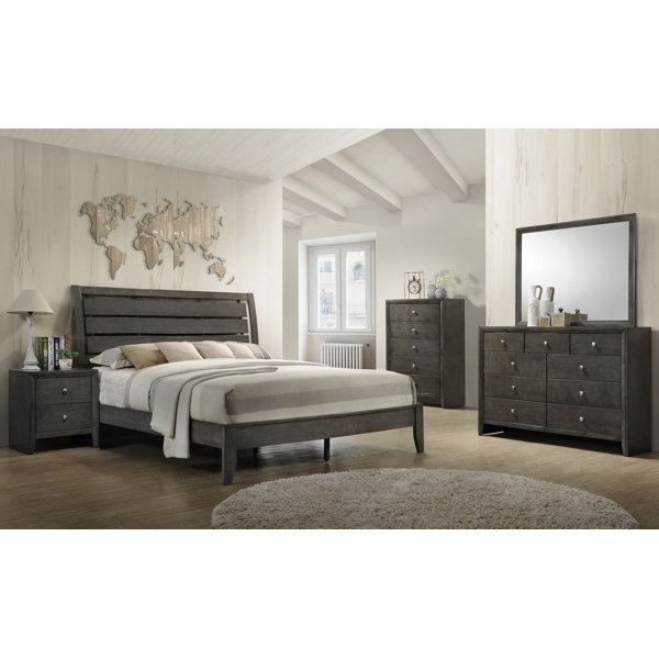 Red Barrel Studio® Gray Panel Bedroom Set Special King 6 Piece Bed
